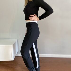 Vintage made in France black white trouser dress pant. Work wear or casual.